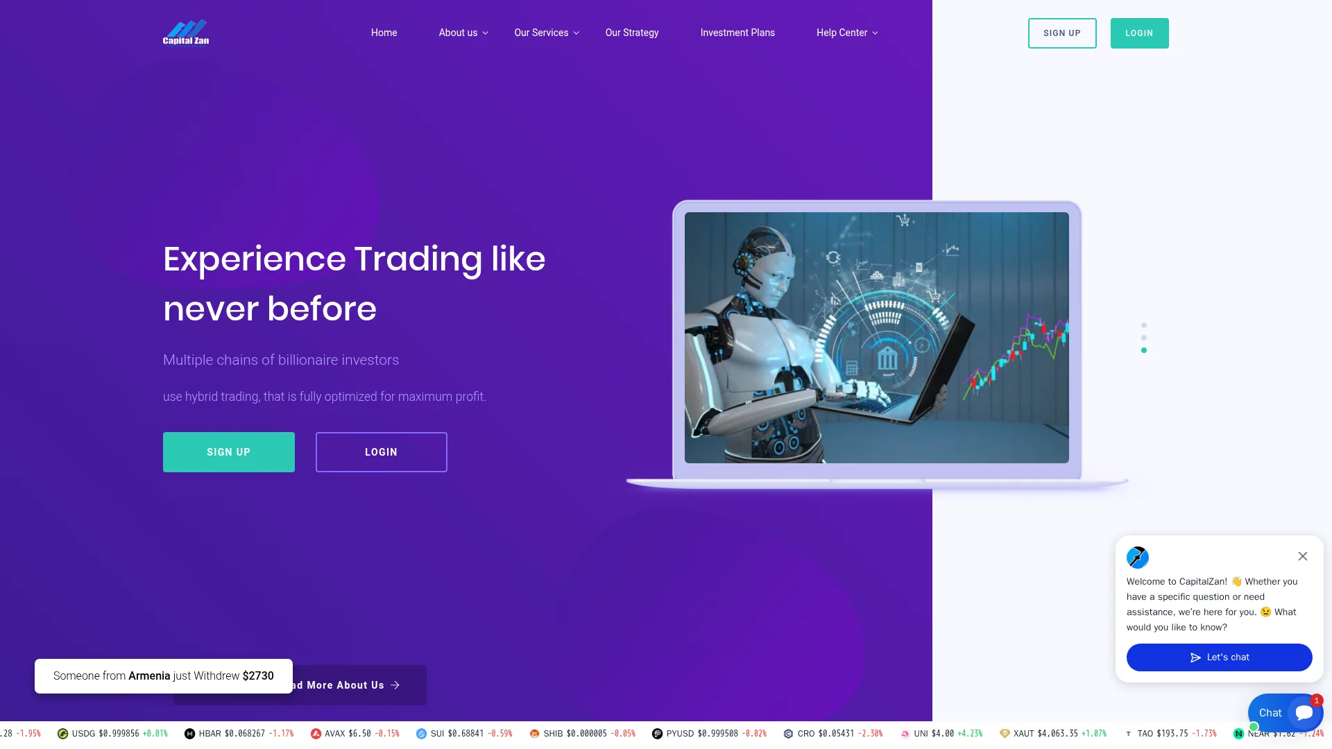 Screenshot of capitalzan.com captured at the last scan