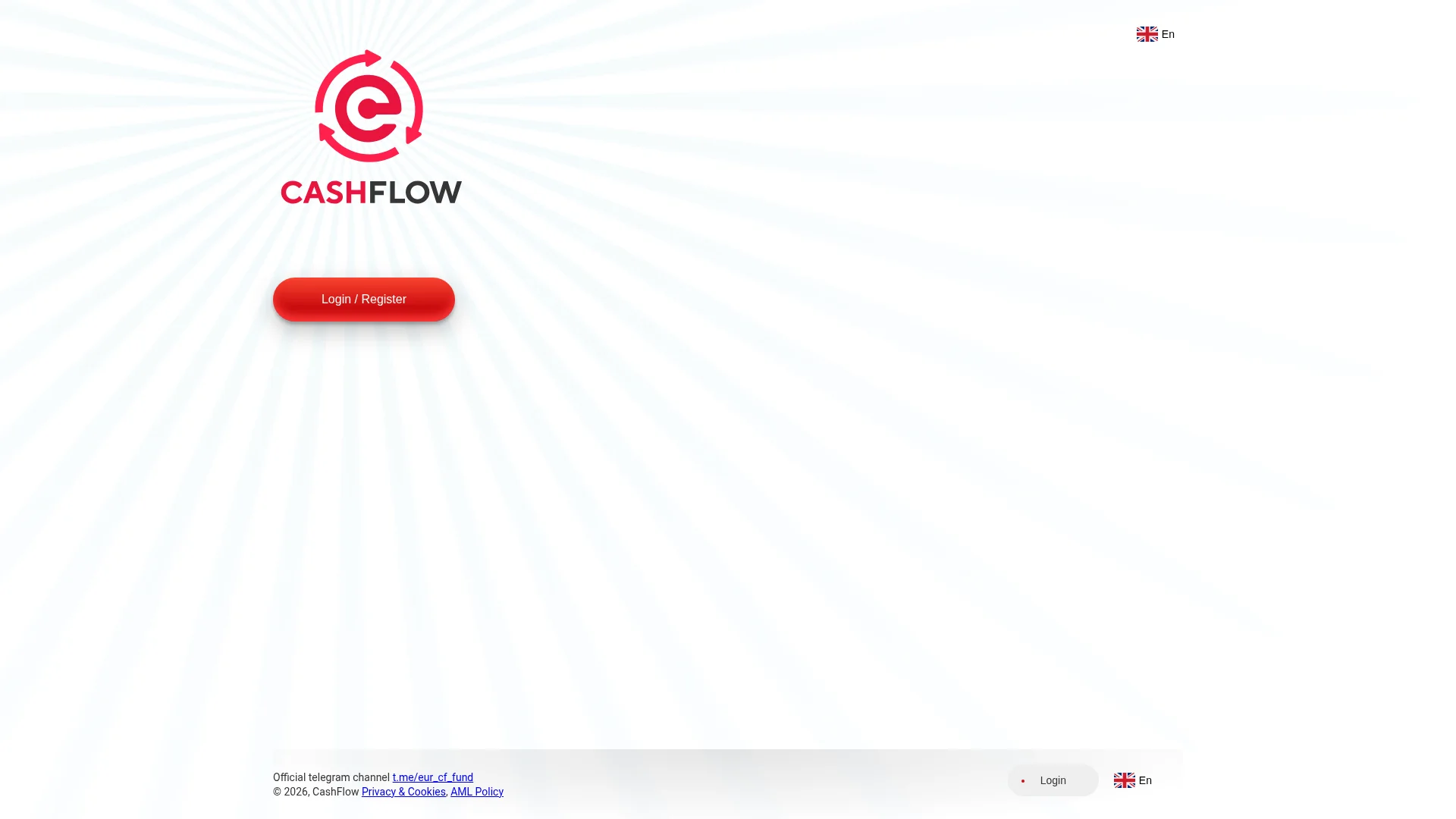 Screenshot of cashflow.fund captured at the last scan