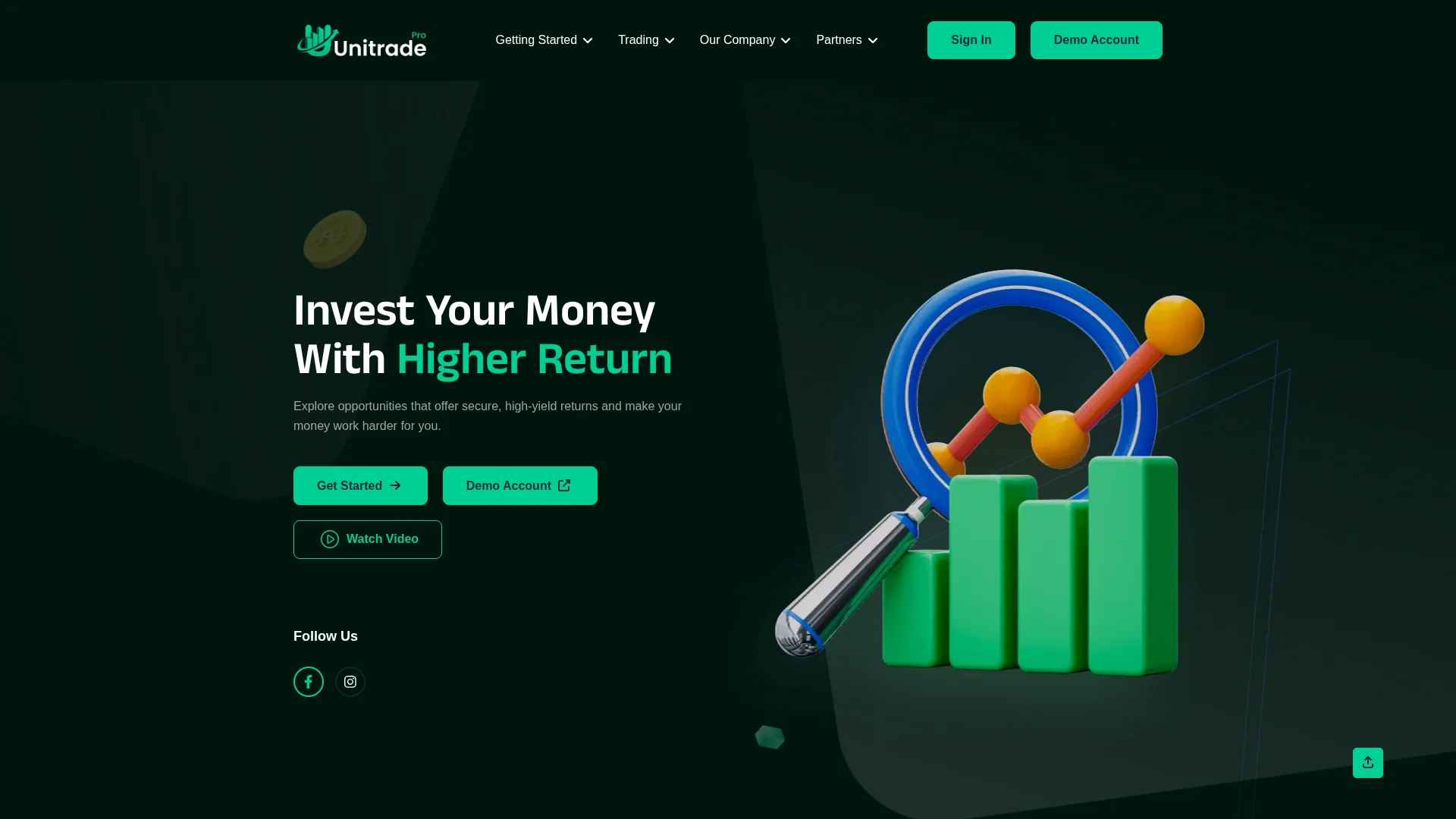 Screenshot of unitradepro.com captured at the last scan