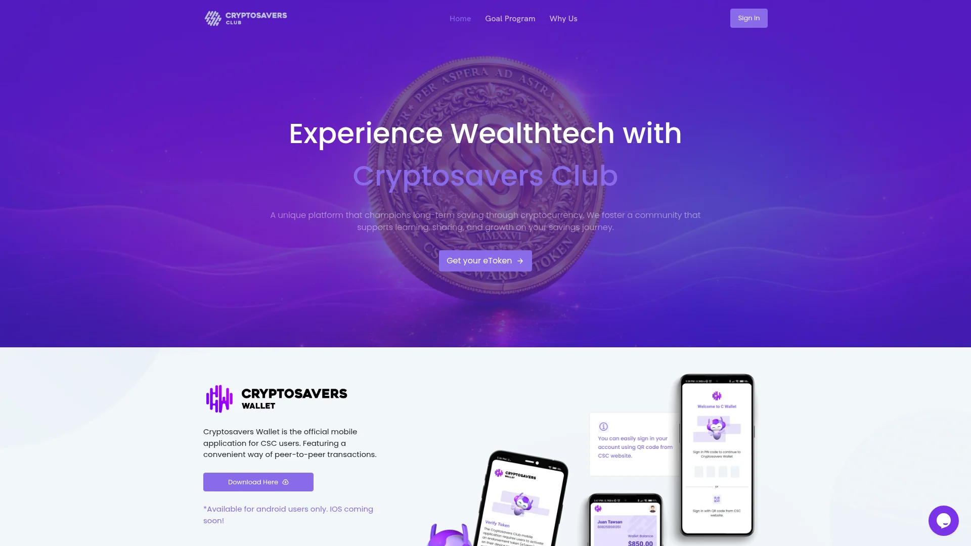 Screenshot of cryptosaversclub.com captured at the last scan