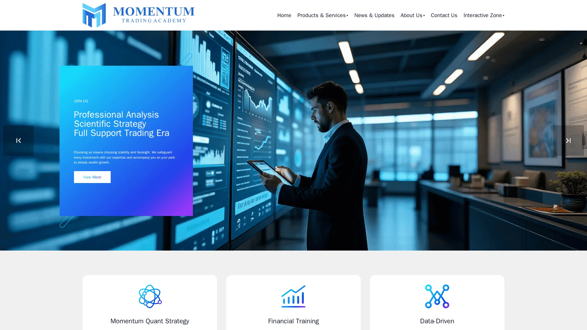 Screenshot of momentumtradeacademy.com captured at the last scan
