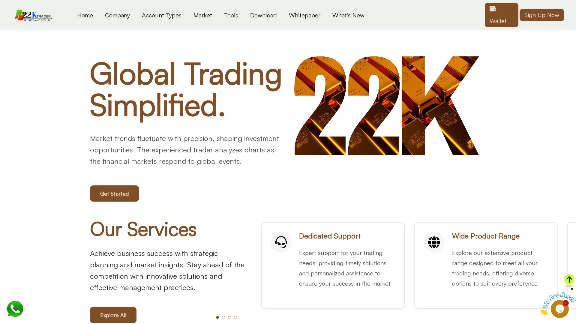 Screenshot of 22ktrader.com captured at the last scan