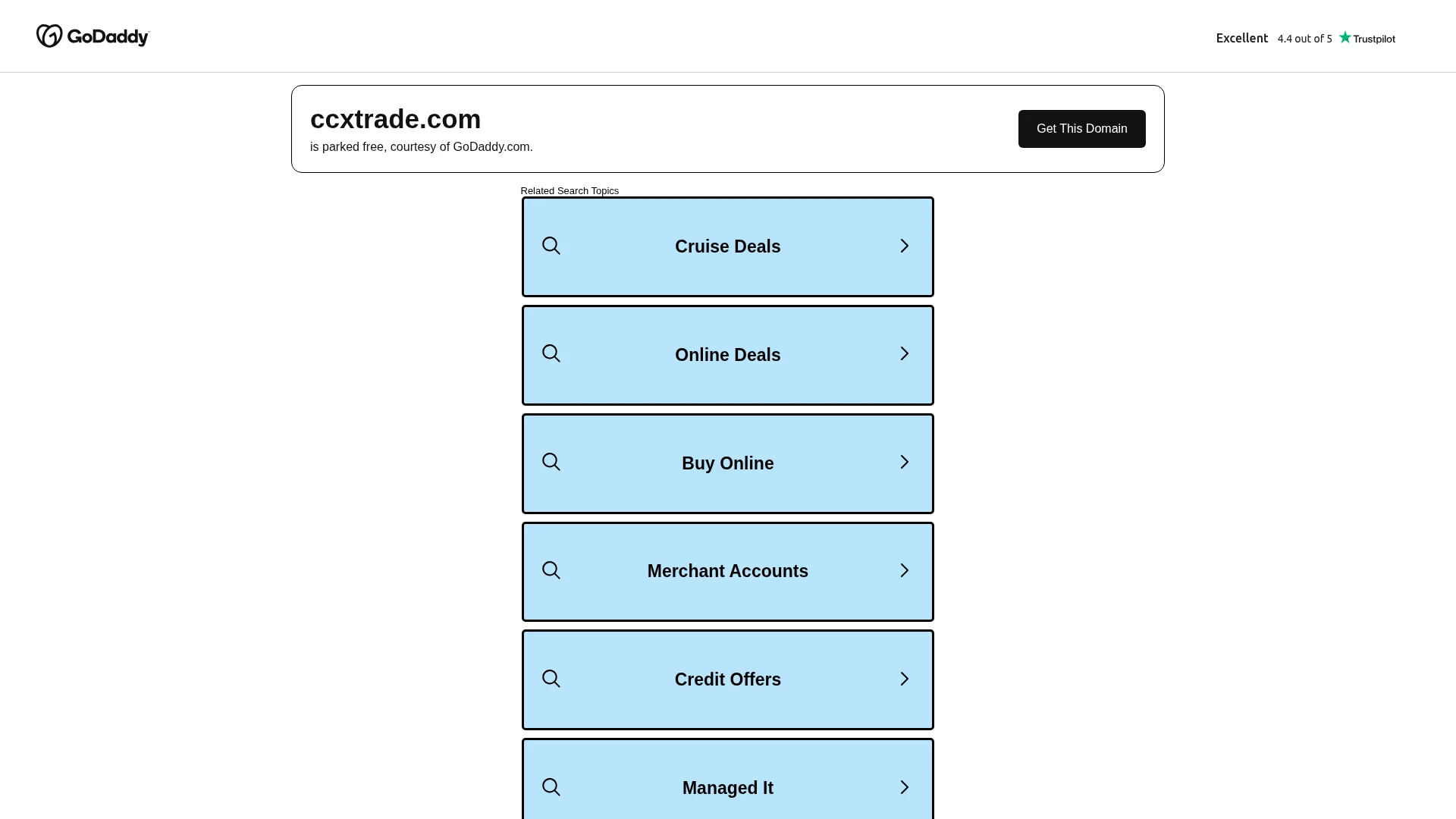 Screenshot of ccxtrade.com captured at the last scan