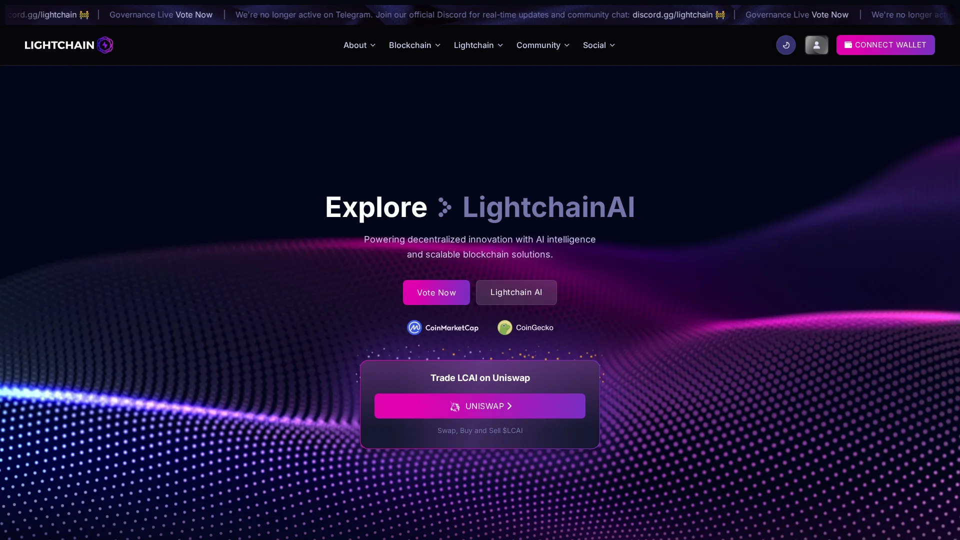 Screenshot of lightchain.ai captured at the last scan
