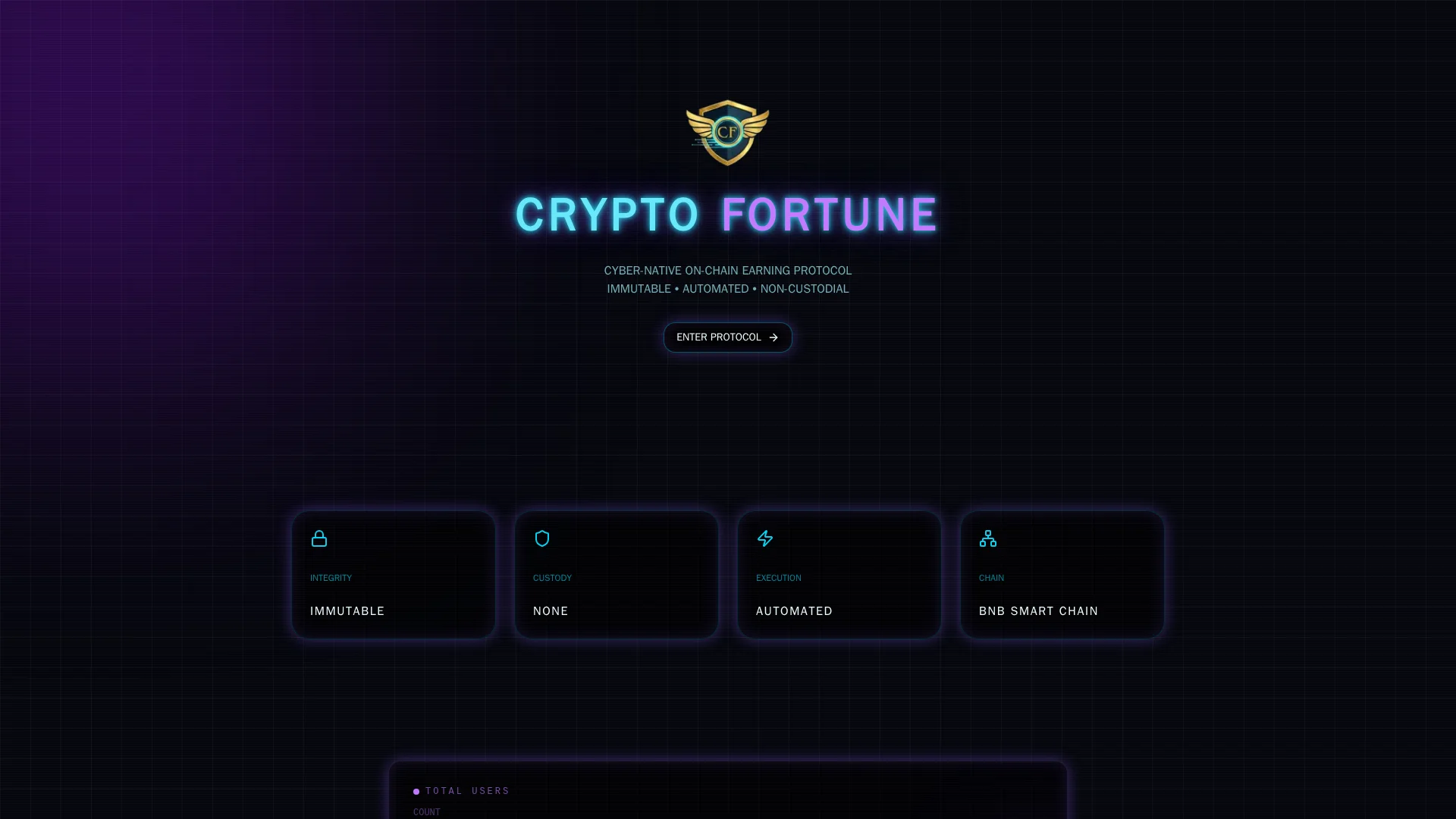 Screenshot of cryptofortune.live captured at the last scan