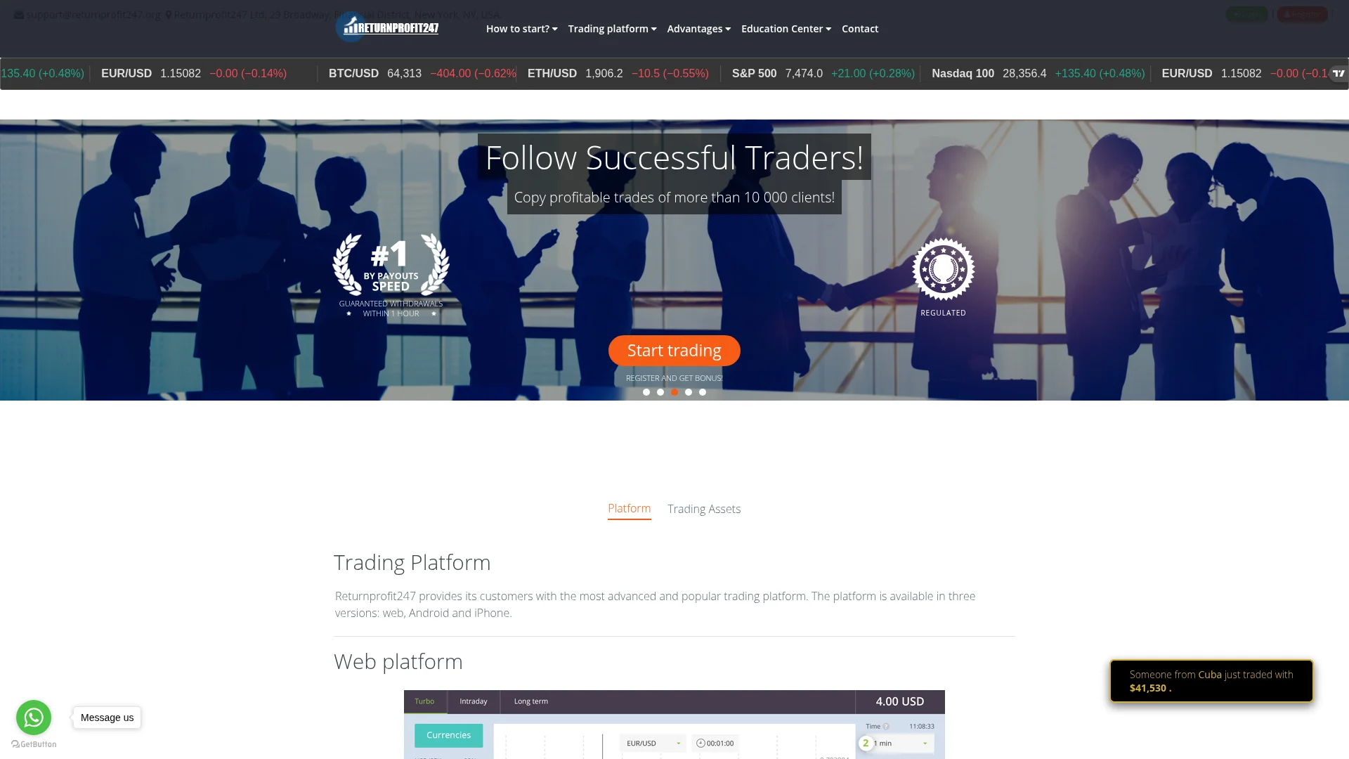 Screenshot of returnprofit247.org captured at the last scan