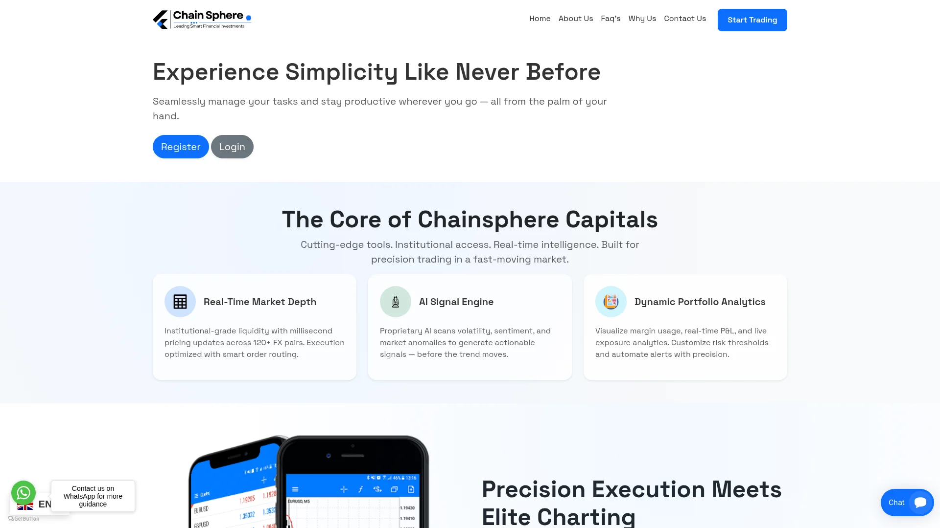 Screenshot of chainspherecapitals.com captured at the last scan