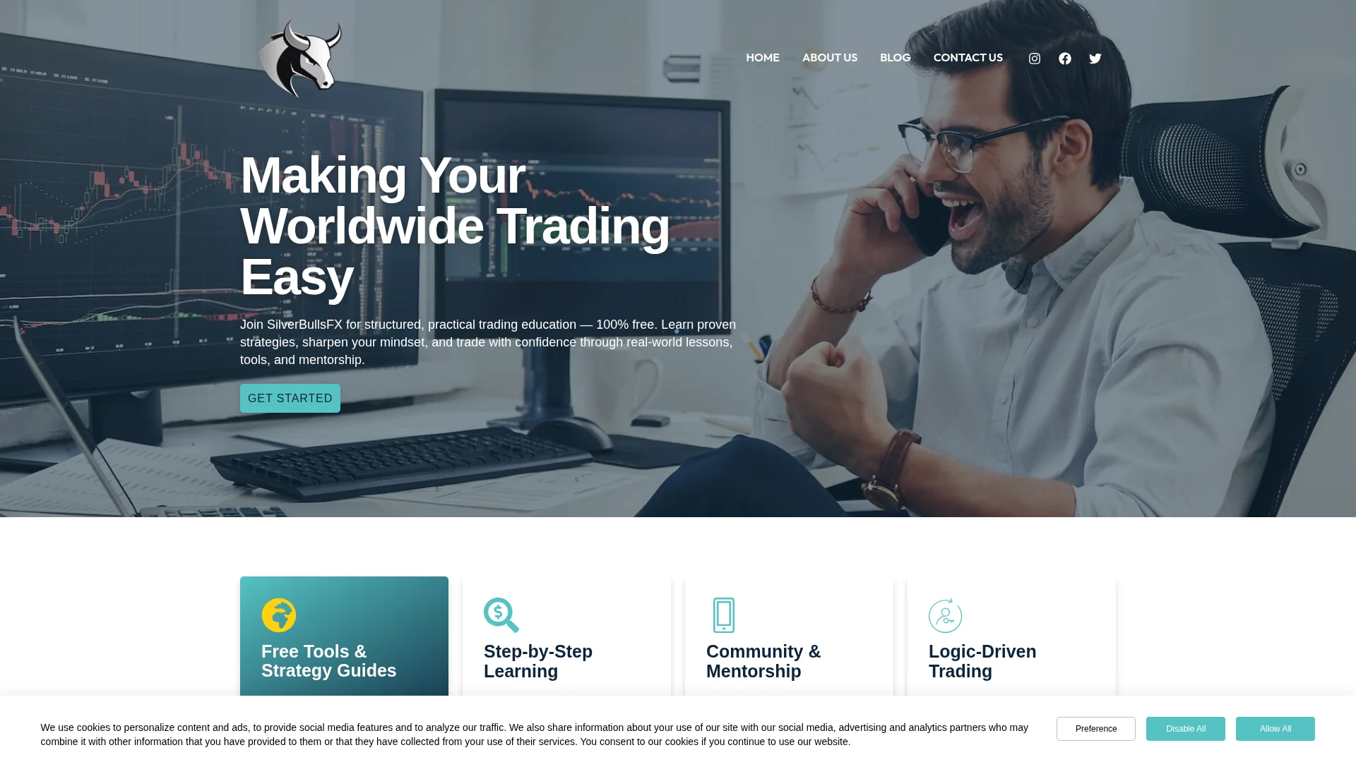 Screenshot of silverbullsfx.com captured at the last scan