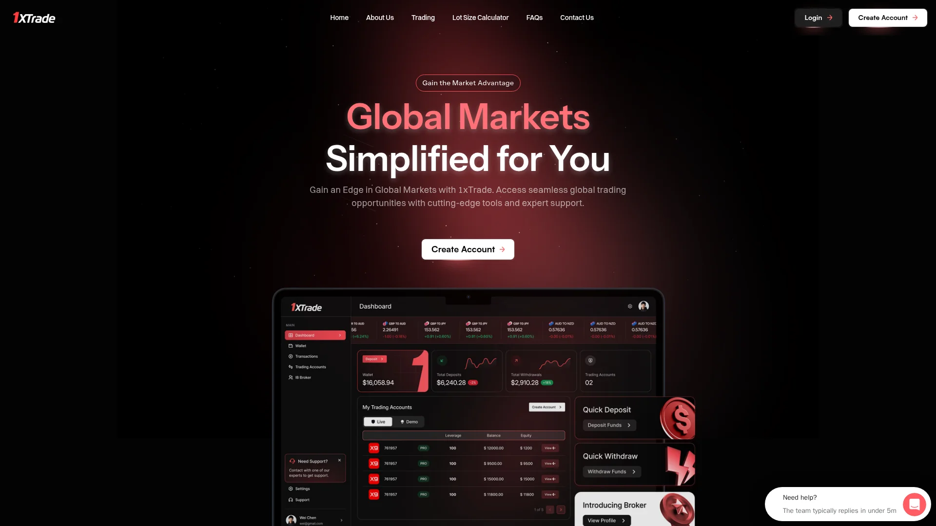 Screenshot of 1xtrade.com captured at the last scan