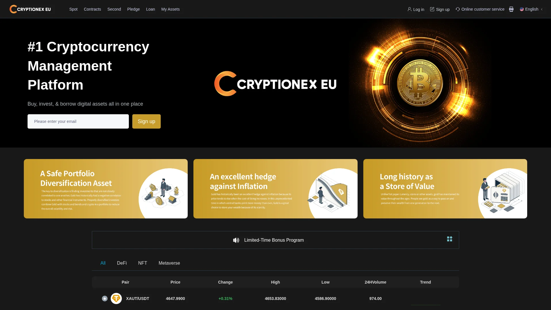 Screenshot of cryptionexeu.com captured at the last scan