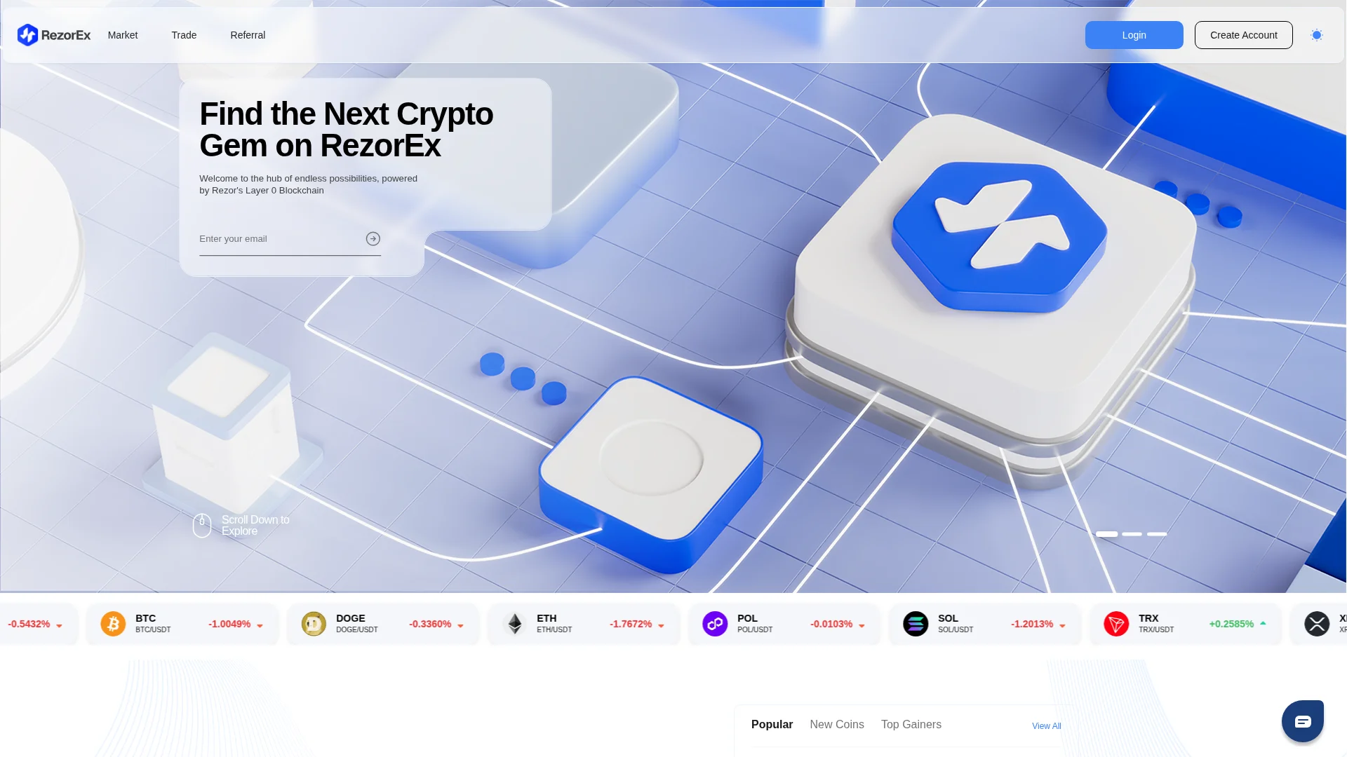 Screenshot of rezorex.com captured at the last scan