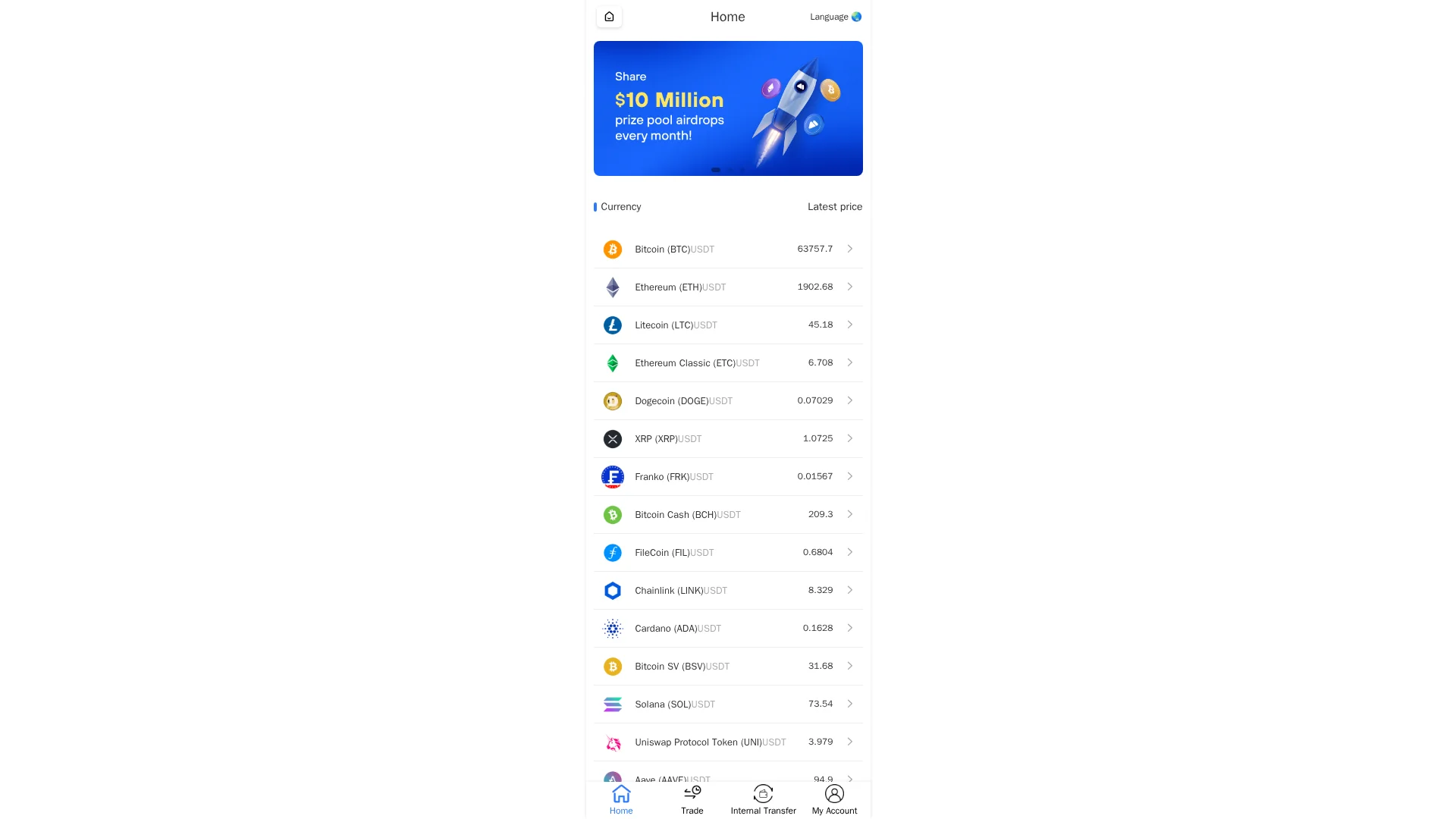 Screenshot of coinakb.com captured at the last scan