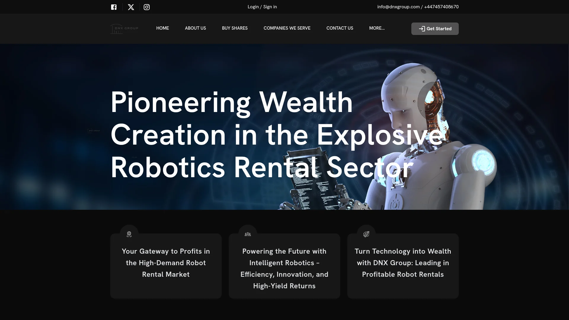 Screenshot of dnxgroup.com captured at the last scan
