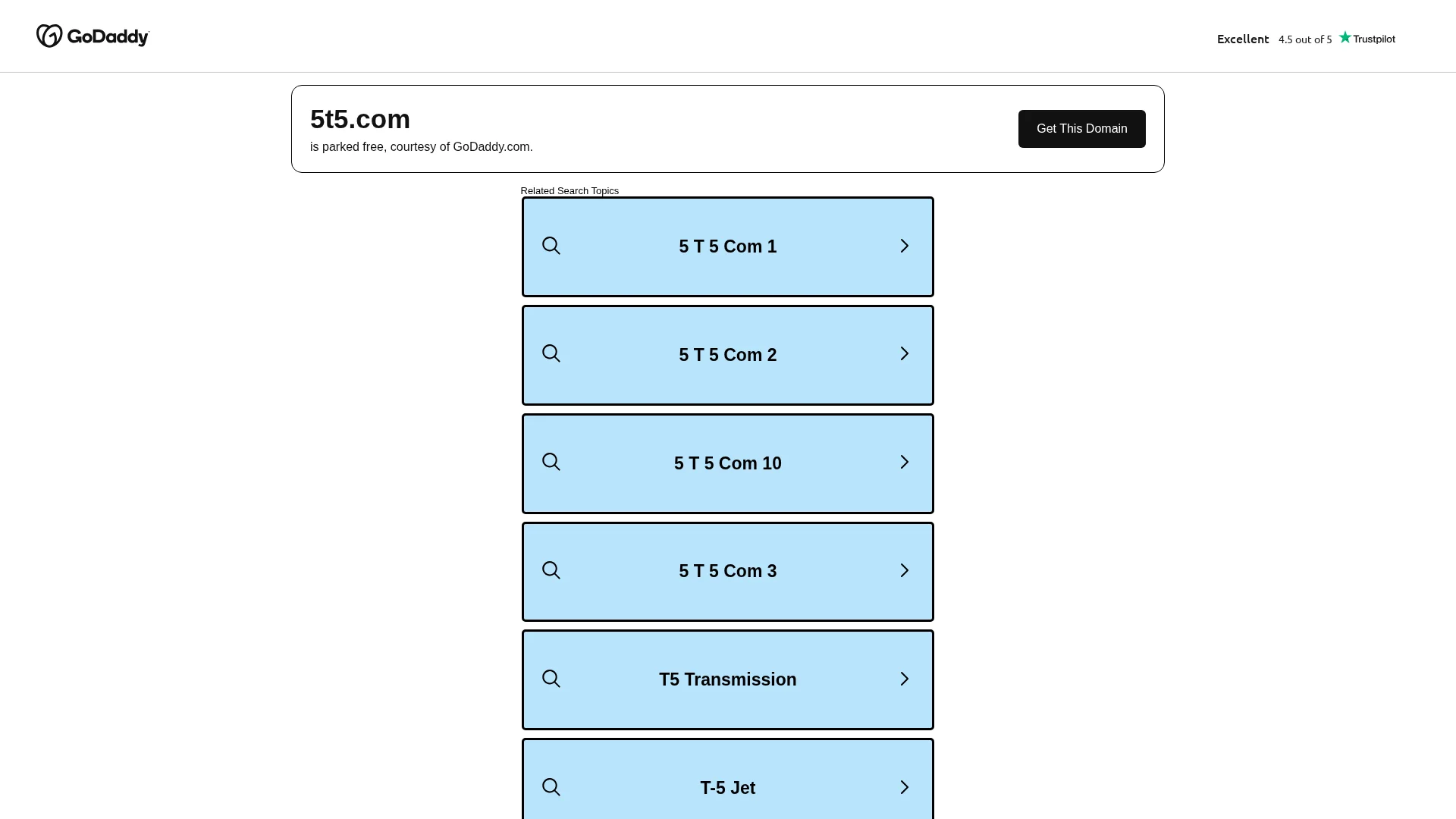Screenshot of 5t5.com captured at the last scan