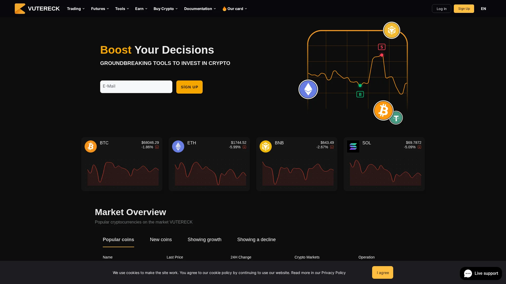 Screenshot of vutereck.com captured at the last scan