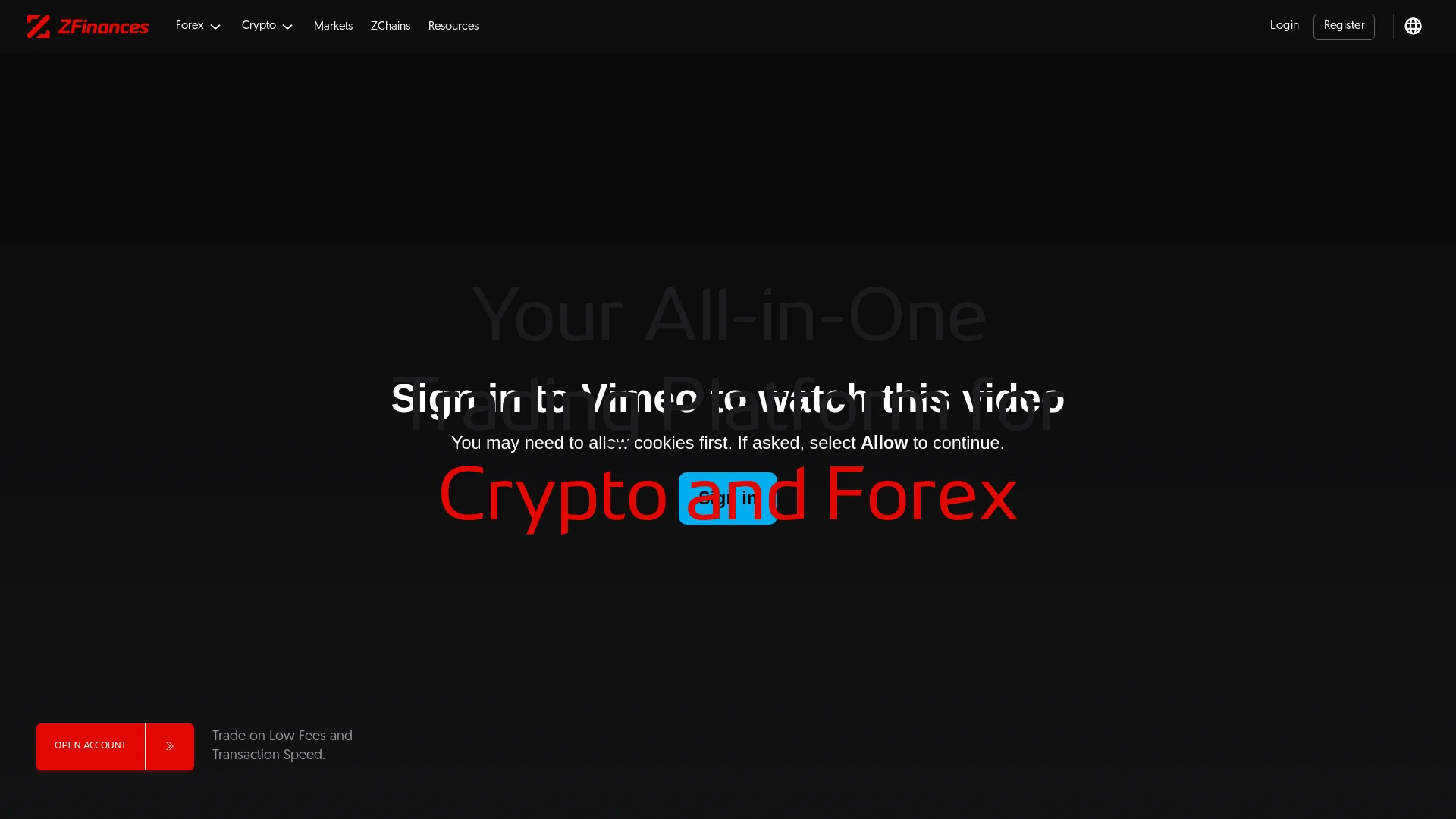 Screenshot of zfinances.com captured at the last scan