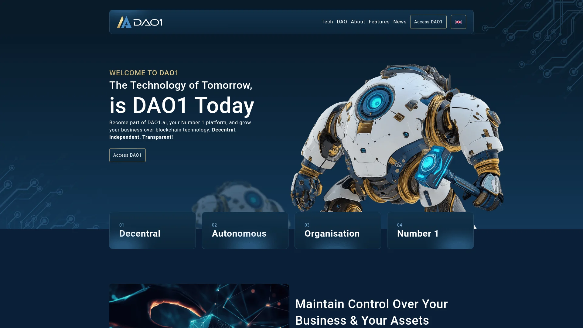 Screenshot of dao1.ai captured at the last scan