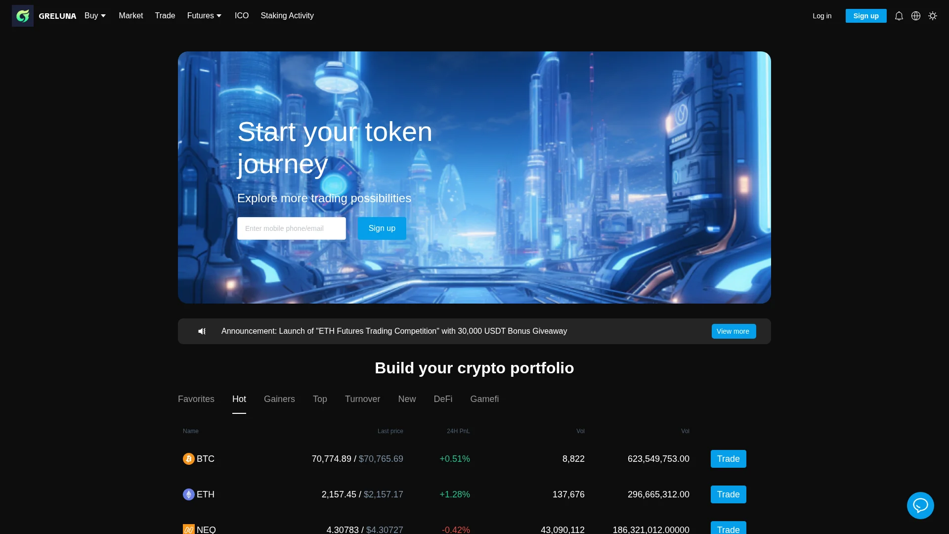 Screenshot of greluna.com captured at the last scan