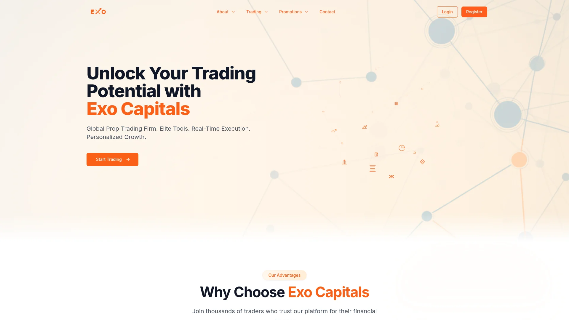 Screenshot of exocapitals.com captured at the last scan