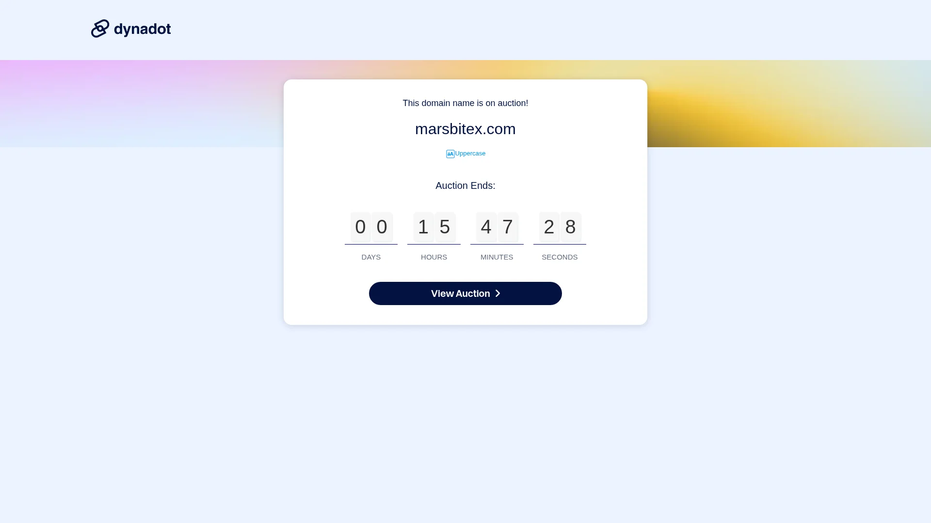 Screenshot of marsbitex.com captured at the last scan