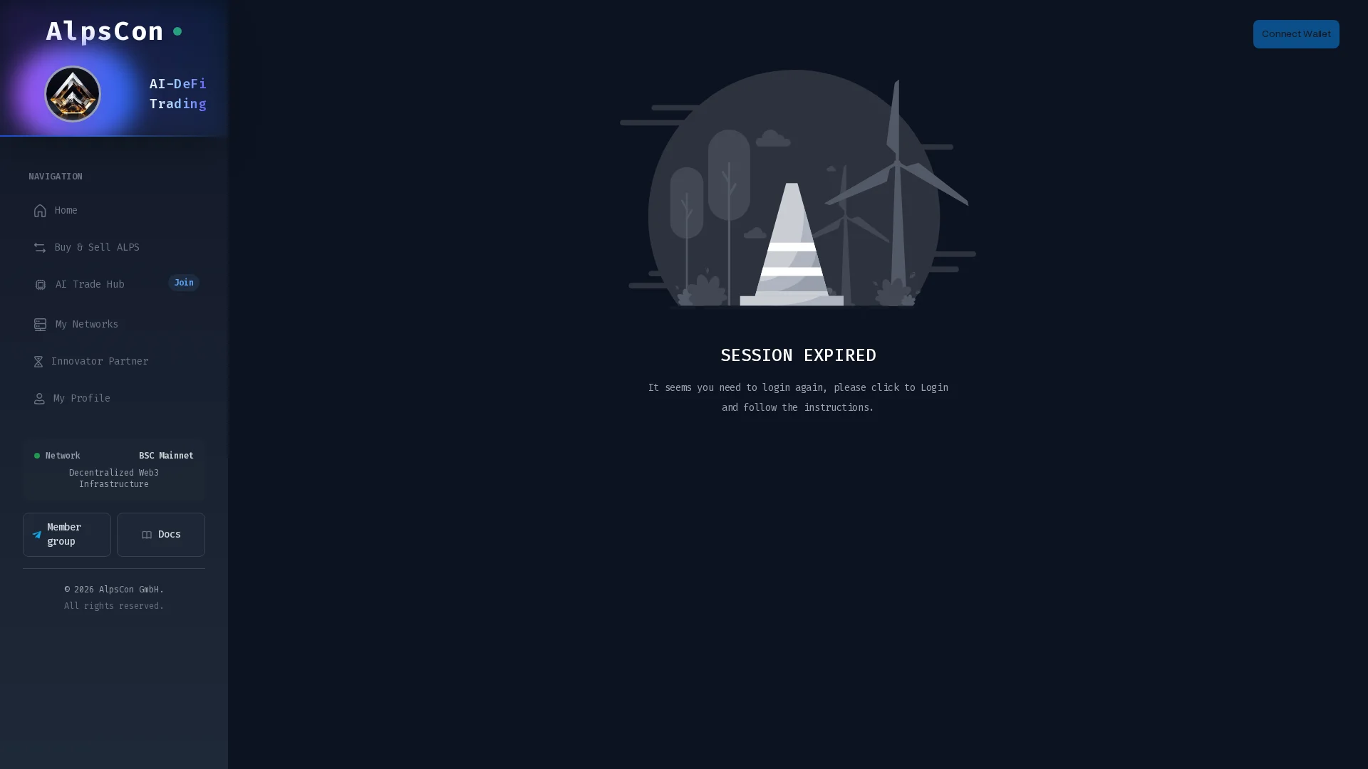 Screenshot of alpscon.ai captured at the last scan