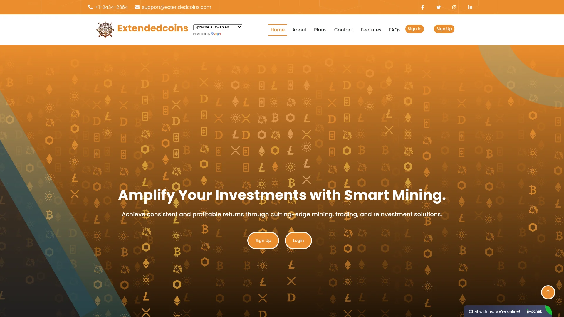 Screenshot of extendedcoins.com captured at the last scan
