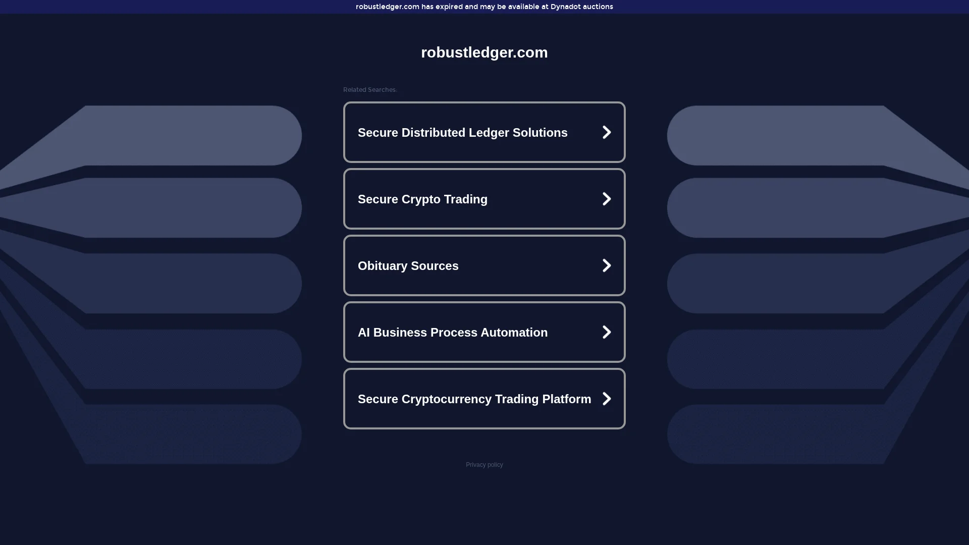 Screenshot of robustledger.com captured at the last scan